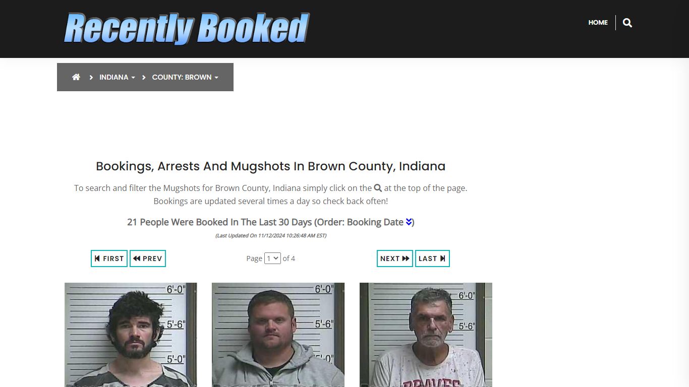 Bookings, Arrests and Mugshots in Brown County, Indiana - Recently Booked